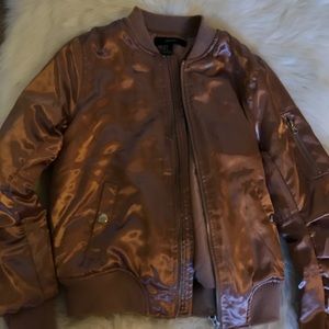Forever 21 Pink Satin/Silk Bomber Jacket